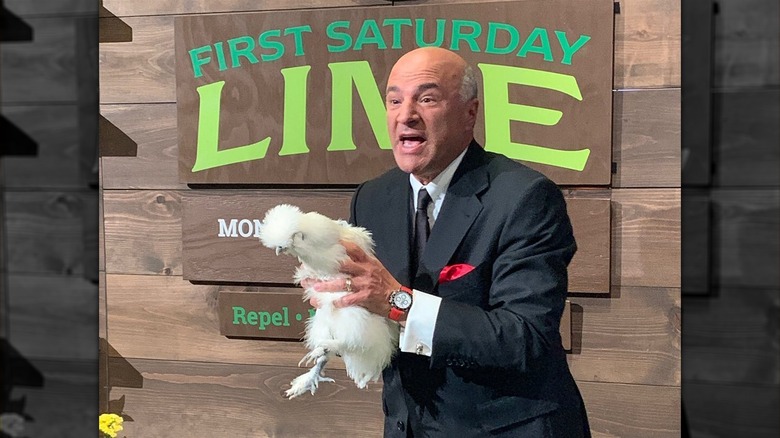 Kevin O'Leary holding chicken 