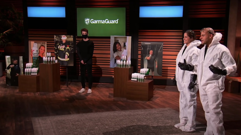 Pete and Bianca Badawy pitching GarmaGuard on Shark Tank