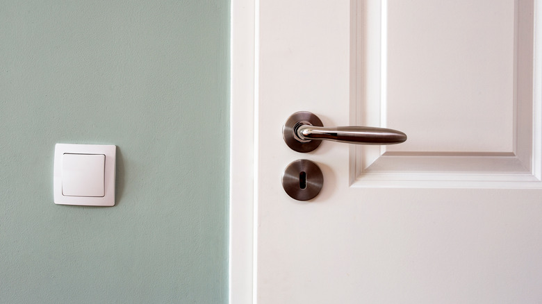 satin paint finish on a door