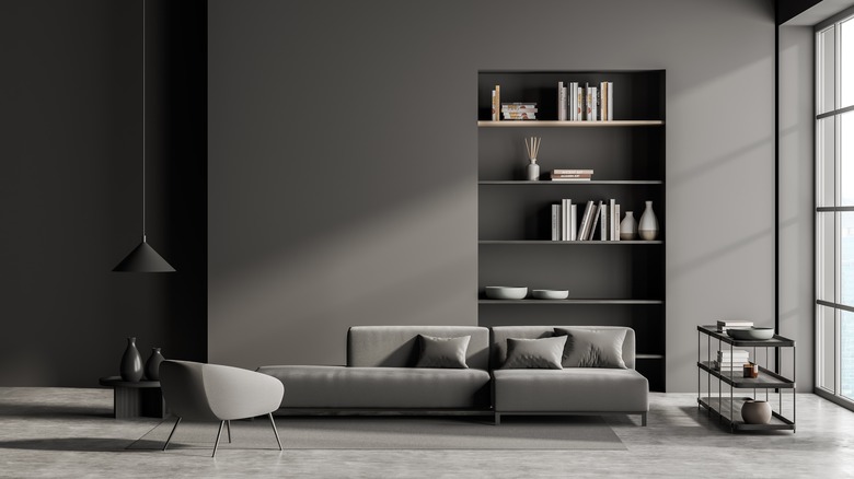 charcoal gray walls