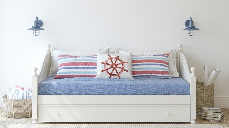 Nautical blue daybed kids room