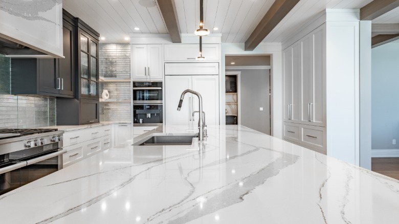 Beautifully tiled kitchen in house 