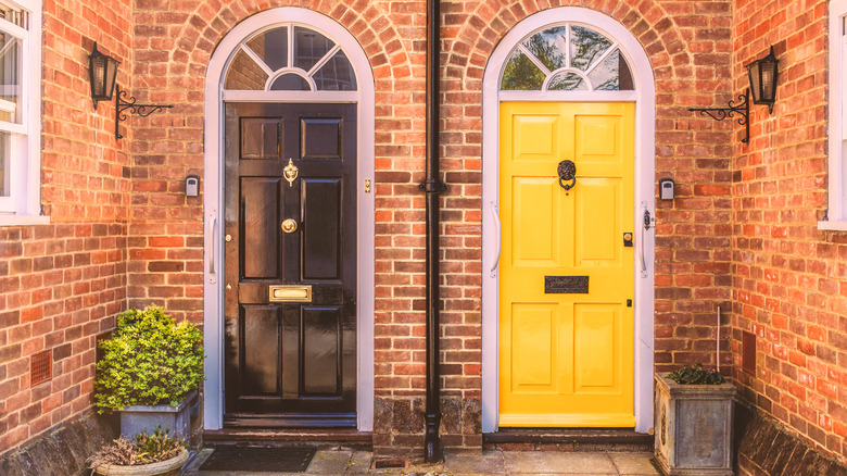 Two doors painted in semi-gloss finish