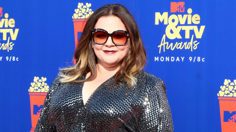 Melissa McCarthy in silver dress