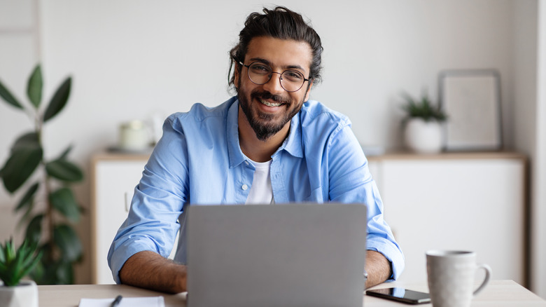 Person working in home office