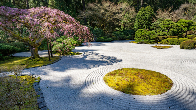 Garden with pea gravel