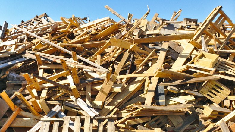 Pile of scrap lumber