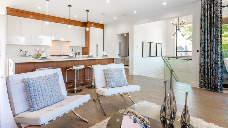 seating area near kitchen