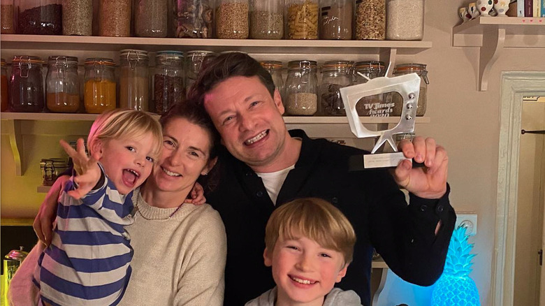 Jamie Oliver and family