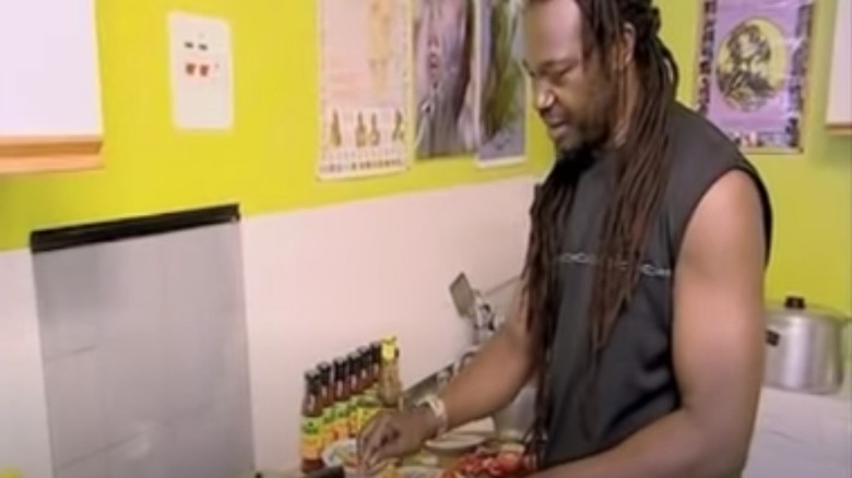 Levi Roots in the kitchen 