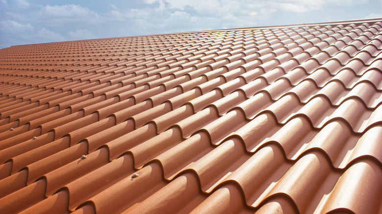 Clay tile roof on home