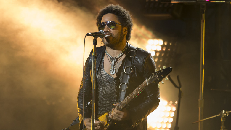 Lenny Kravitz preforming on stage