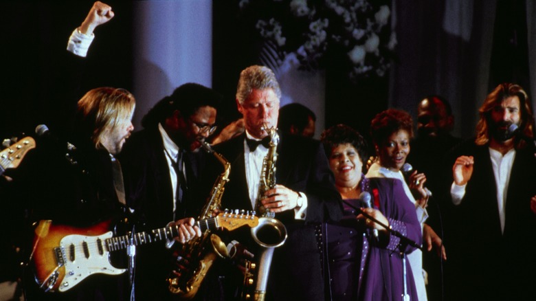 Bill Clinton Playing Saxaphone