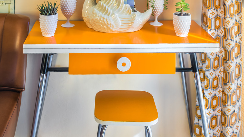 Orange desk and chair