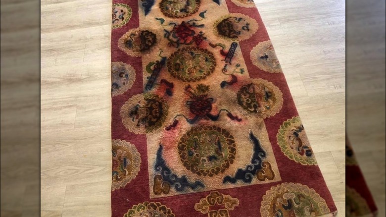 Rug showing color bleeding 