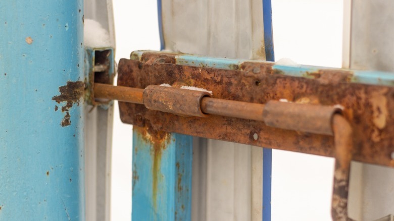 Rusted door bolt