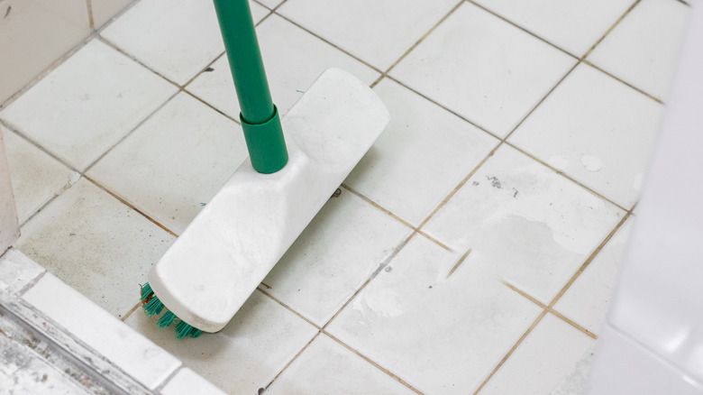 cleaning stained grout and tiles