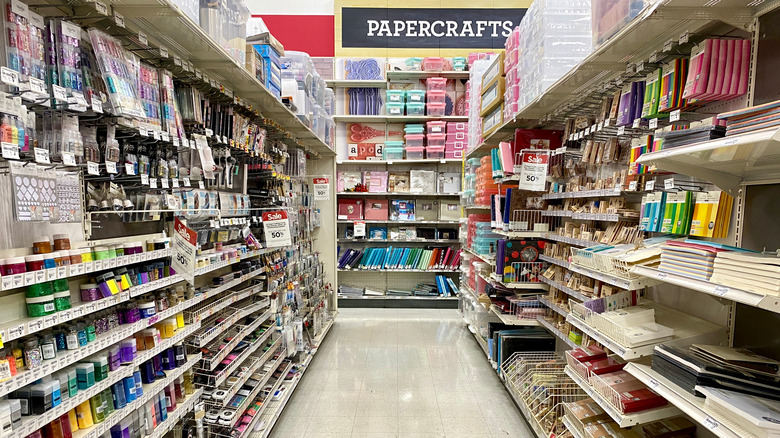 Papercrafts aisle at Michaels