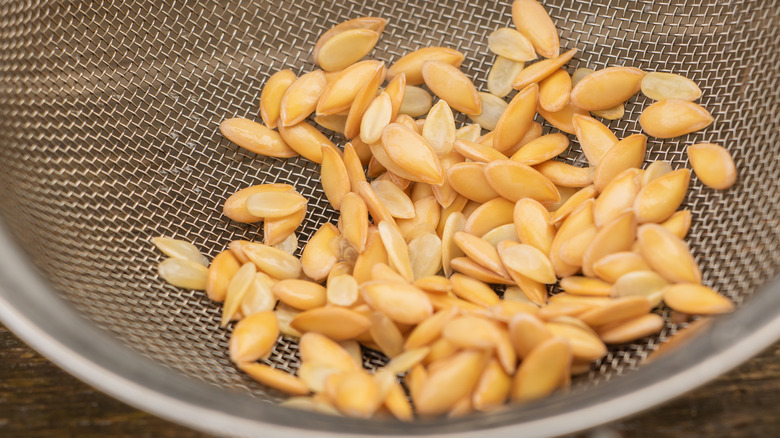 seeds drained from water