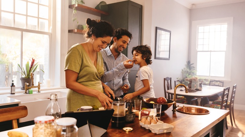 Family in the kitchen