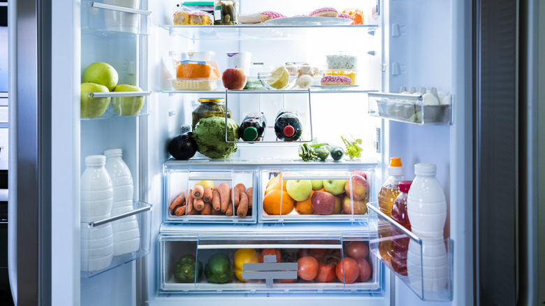 fridge with food inside