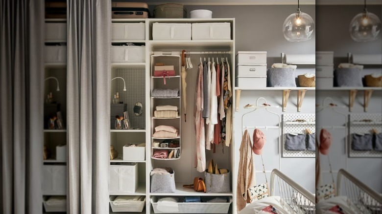 white IKEA Pax Wardrobe System 