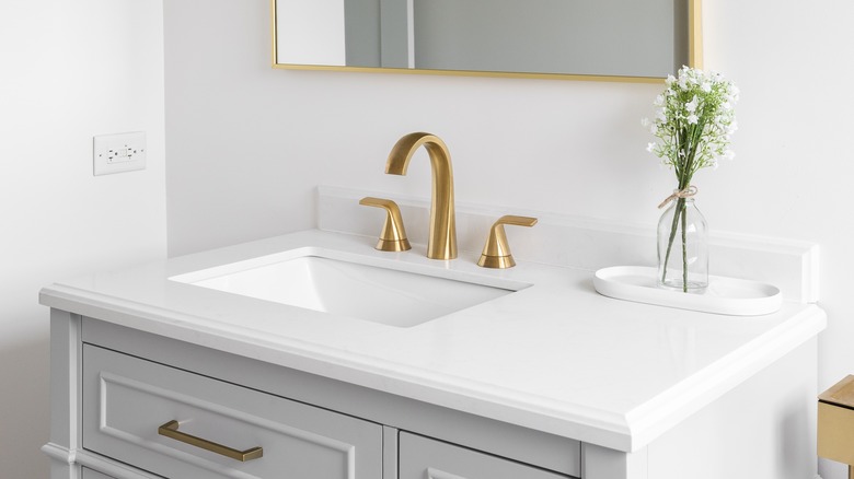 bathroom vanity white countertop