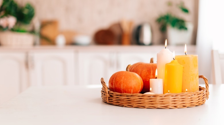 kitchen candles in basket