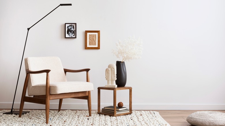 Minimalist chair in living room