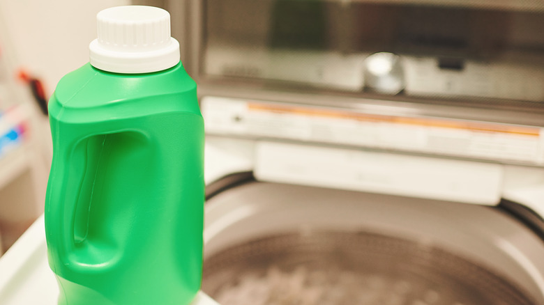 detergent on laundry machine