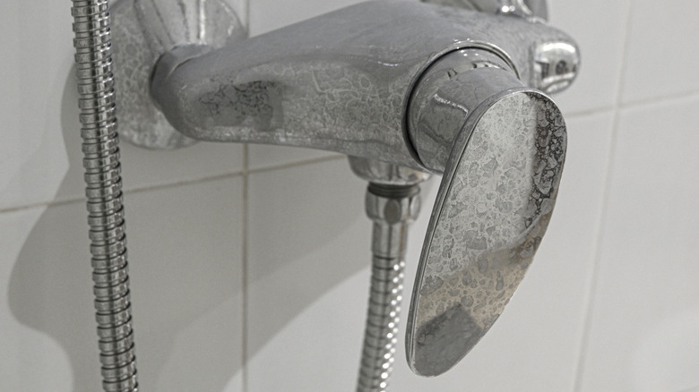 hard water causing faucet calcification 