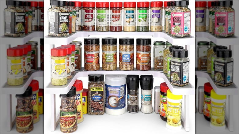 tiered shelf spices