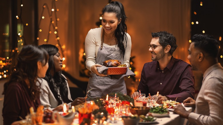 Friends celebrate the holidays