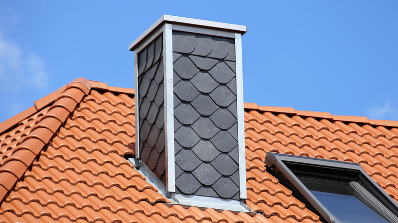 Chimney on a roof