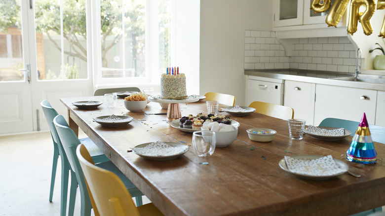 Dining table in kitchen