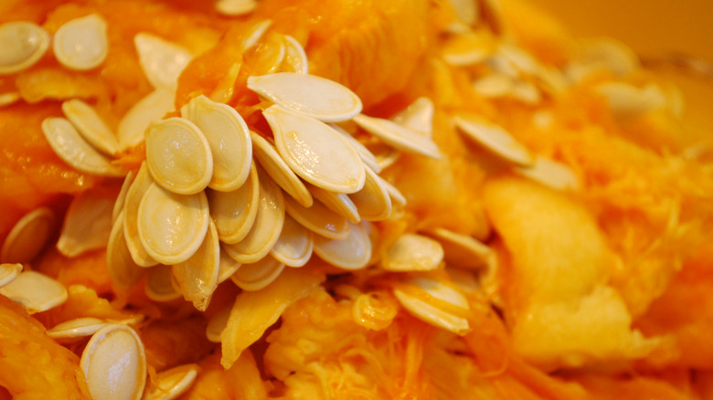 pumpkin seeds and pulp
