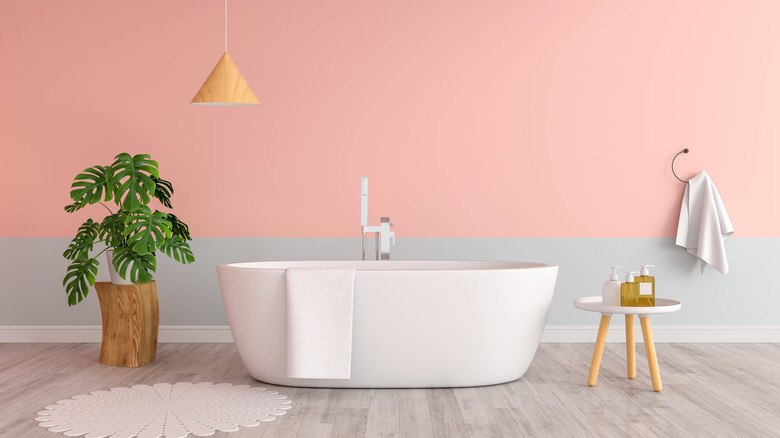 Pastel pink bathroom