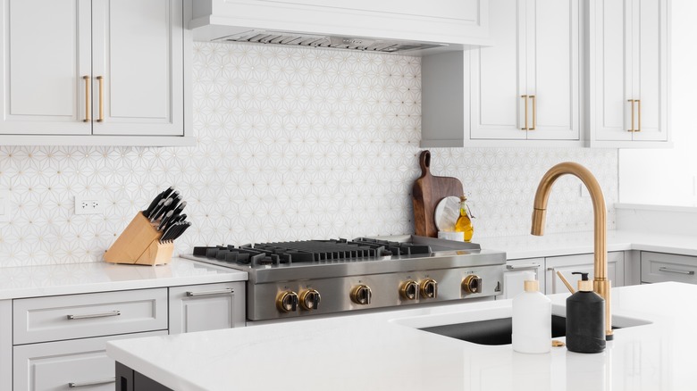 Granite countertops in a kitchen