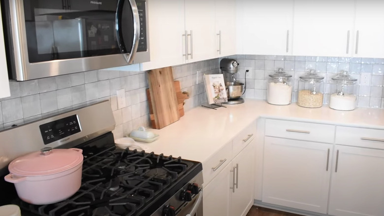 gray Zellige tiles in kitchen