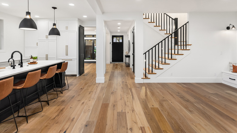 kitchen with hardwood floors