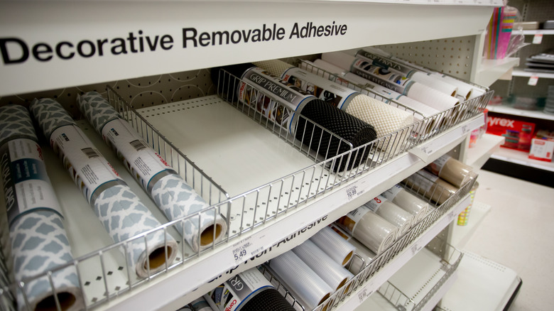 An assortment of shelf liners at the store