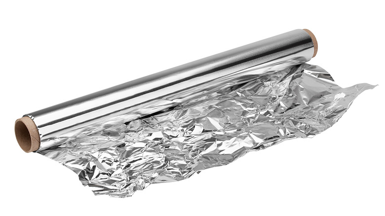 A roll of aluminum foil