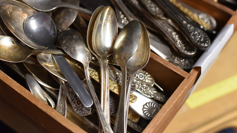 Tarnished silverware