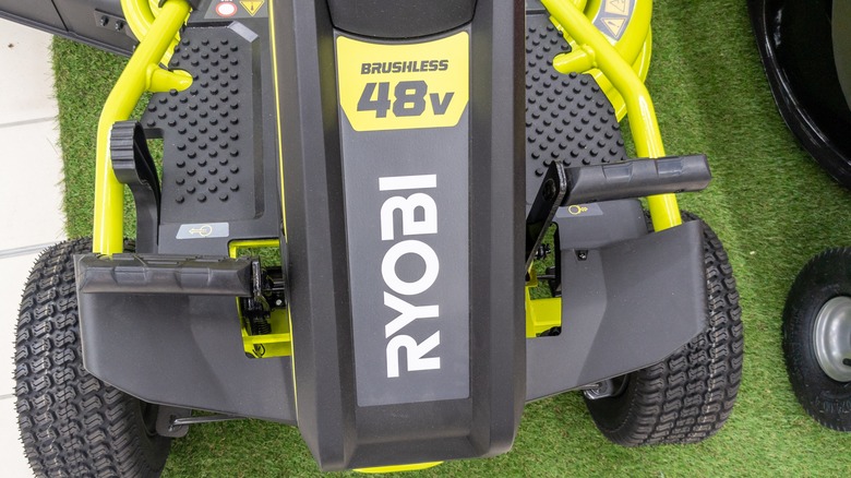 Brushless lawn mower closeup