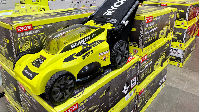 Brushless lawn mower in store