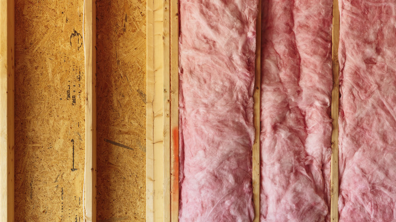 Pink insulation in walls