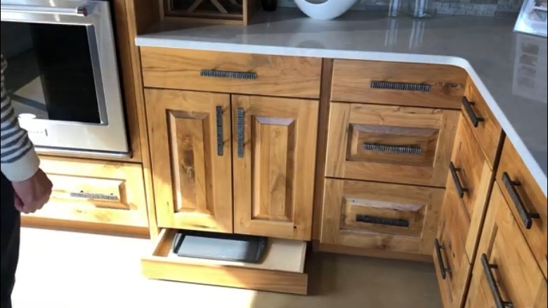 kitchen cabinets with toe kick drawer