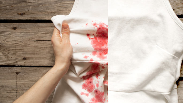 Blood stain on a shirt