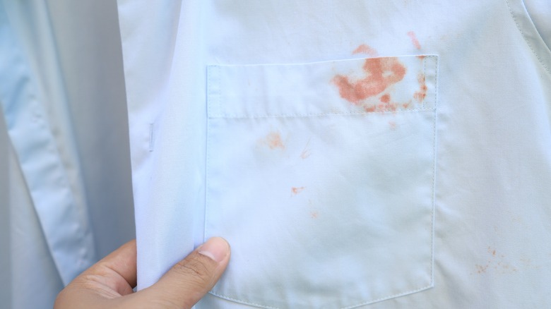 Rust stain on a shirt