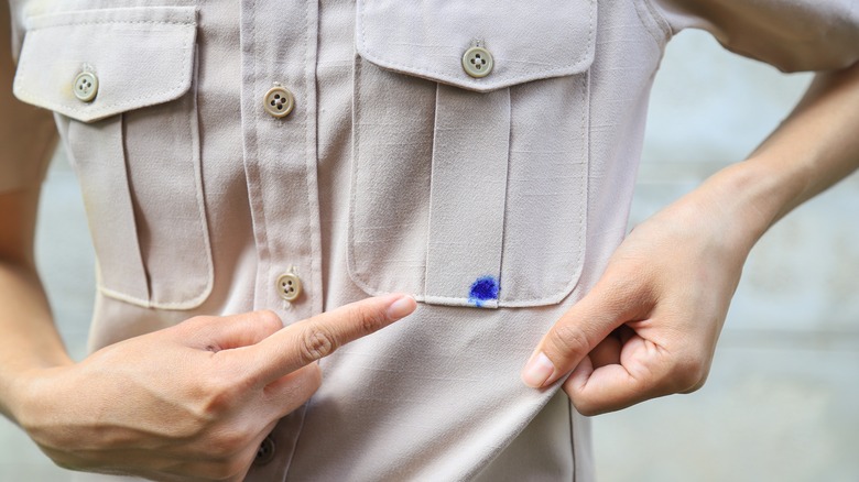 Paint stain on a shirt